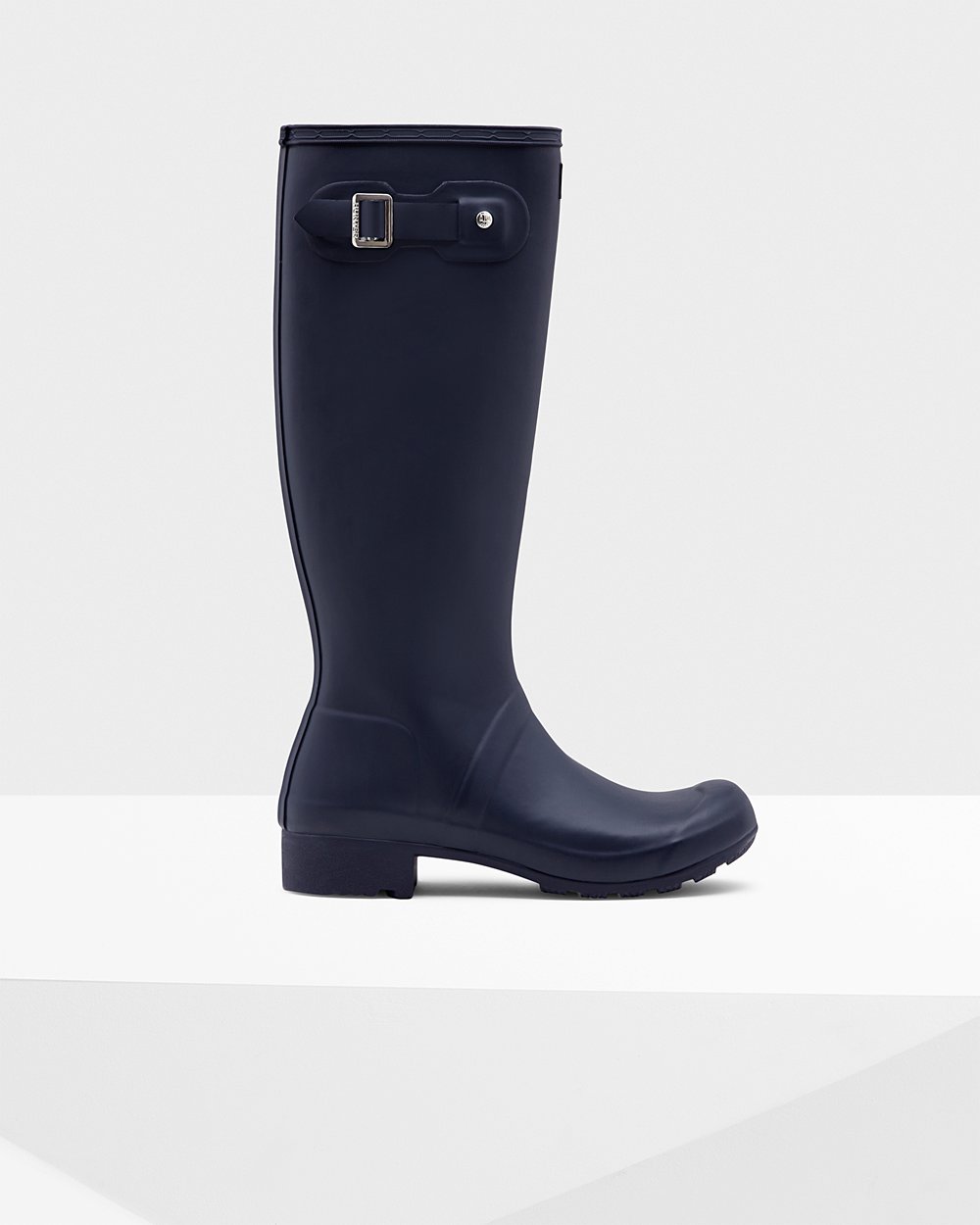 Womens Tall Rain Boots - Hunter Original Tour Foldable (76HVYMBDC) - Navy